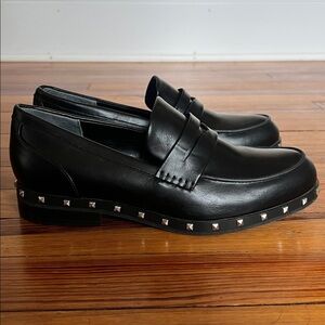 Charles by Charles David Black Loafers Faux Leather Studded Penny Loafers Size 7